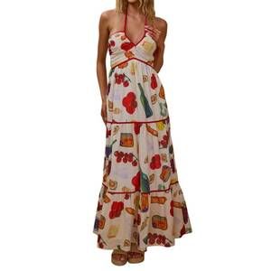 NEW ONE AND ONLY COLLECTIVE grocery maxi dress in multi